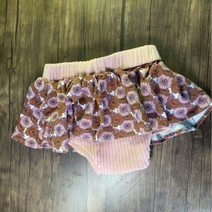Kate Quinn Pink Ribbed Skirt with Floral Accents 18-24M